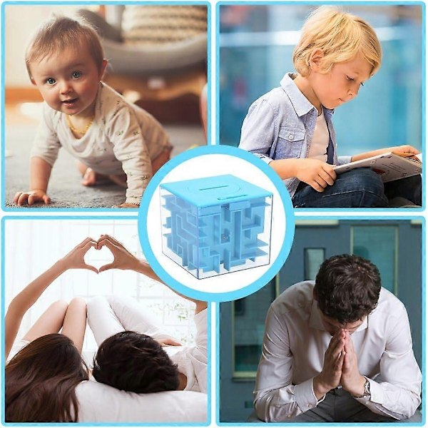 3D Labyrint Kub Brainstorm Leksaker, Labyrint Pussel Box Mind Pussel Labyrint Pussel Pedagogiska Leksaker för Studenter Tonåringar Vuxna Intelligens Träningsleksaker - Perfekt pink M-8cm