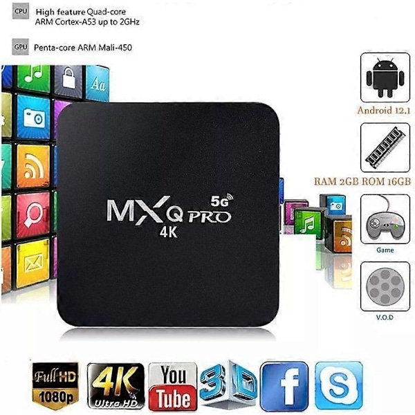 Neu Smart TV BOX 2GB 16GB Android 11.0 Quad Core WIFI Netværk Media Player HDR-Perfet