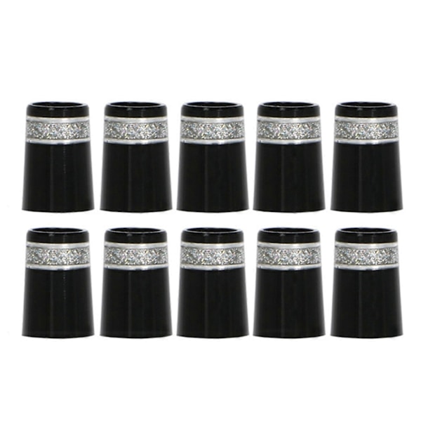 10 st Slitstarka Golf Ferrules Lättvikt Kompakt Glitterdesign Golf Järn Ferrule för Sport-Perfekt Silver
