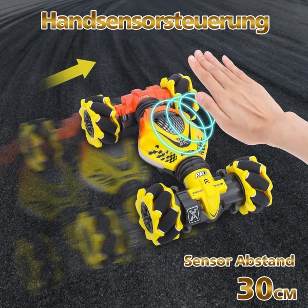 4WD RC stuntbil fjernkontrollbil med håndkontroll - Perfet gul