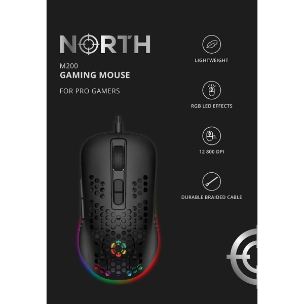 NORTH Gaming mus M200 RGB Sort - Perfet