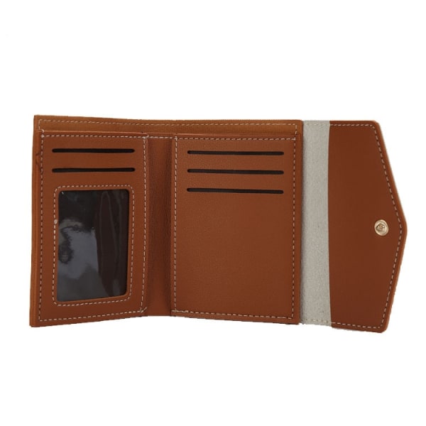 Mode Dam Plånbok Kort Plånbok Pu Läder Casual Kontrast Färg Trendigt ID Kreditkort - Perfet