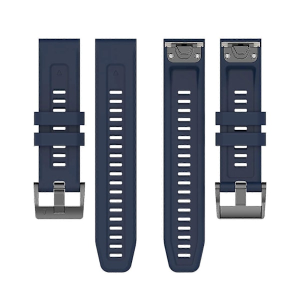 Silikonarmband 26mm för Garmin Fenix 7x/6x/5x Klocka Rem Loop Armband - Perfekt Midnight blue