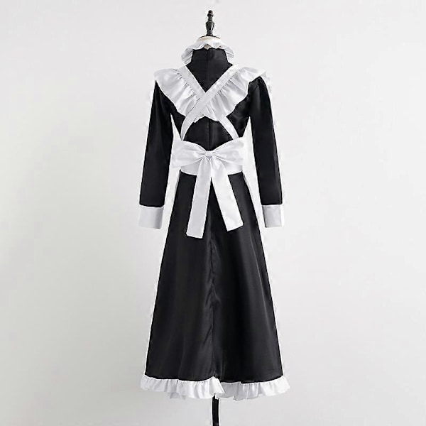 Klassinen Maid Cosplay -asu Söpö Pitkä Mekko Cosplay Puku Brittiläinen Tyyli Kahvila Maid Mekko - Täydellinen Male XL
