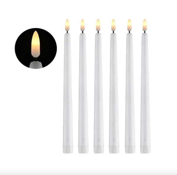 Flameless LED Koniska Ljus Set med Fjärrkontroll - 8-pack yellow