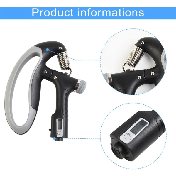 Håndgrebsforstærker 10-100kg Grip Strengthener Trainer - Justerbar Håndgrebsforstærker med rustfrit - Perfet