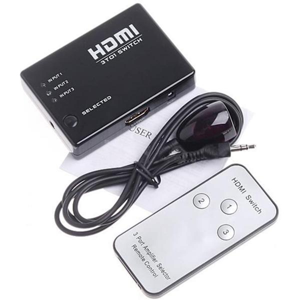 HDMI-kytkin kaukosäätimellä 1080p Splitter - Perfet 1-Pack