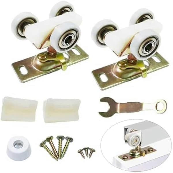 2 pakker skydedør hardware top hængeruller hjul samling passer til del 1125 & 1500 hardware kit - Perfekt