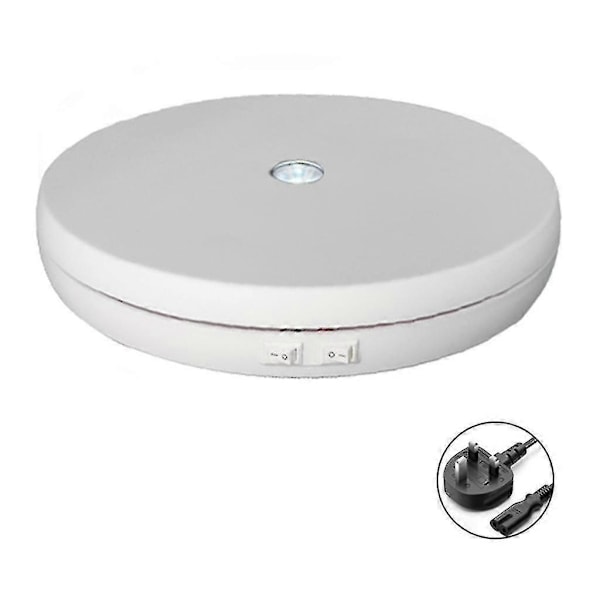 Smart laddningsbar justerbar hastighet elektrisk skivspelare 360 grader 110/220v-Perfet White British standard 220V