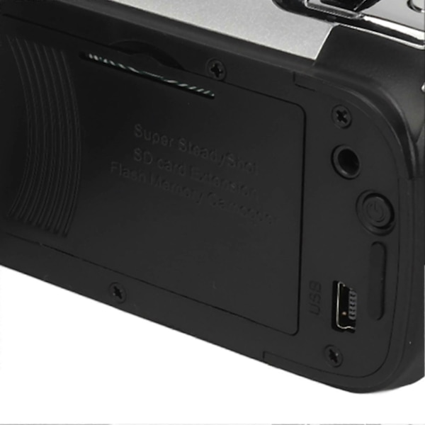D90 1080p 16mp Digitalkamera 2.4 Tommers Roterbar Skjerm Videokamera 16x Zoom Hd Videoopptaker med Fylllys-Perfekt Silver