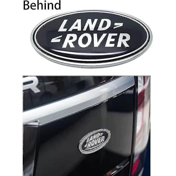 2 stk Passer Land Rover Grill Badge Bagagerum Oval Badge Sticker, Passer Land Rover Range Rover Badge Navneskilt (sort)-Perfet