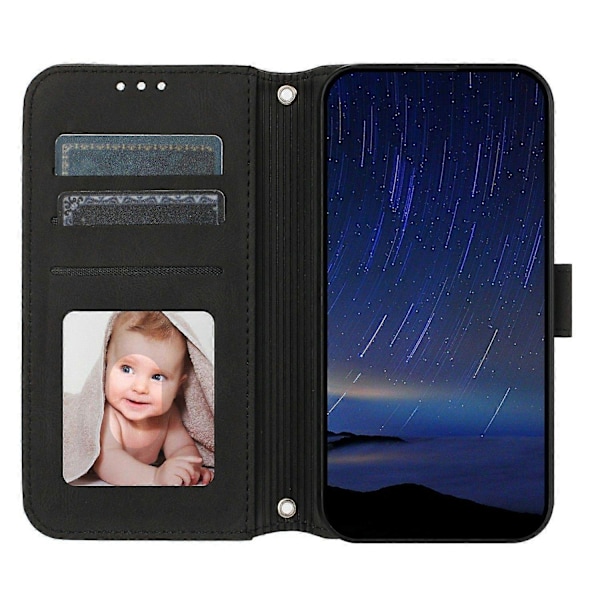 Yhteensopiva Xiaomi 15 Ultra Kotelon kanssa Lompakko Ihoa koskettava Nahka Painettu Puhelinkotelo - Punainen-Perfet Black