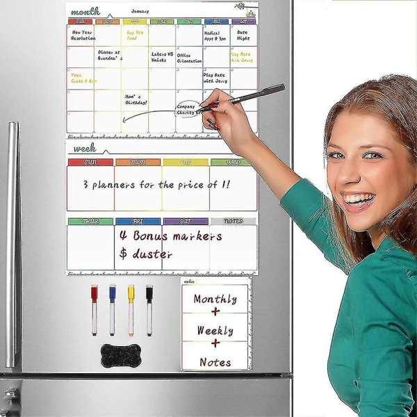 42,530 cm Kuukausisuunnittelija Whiteboard Kalenteri Kuukausisuunnittelija Wall Planner Dry Planner Tauluille - Perfet