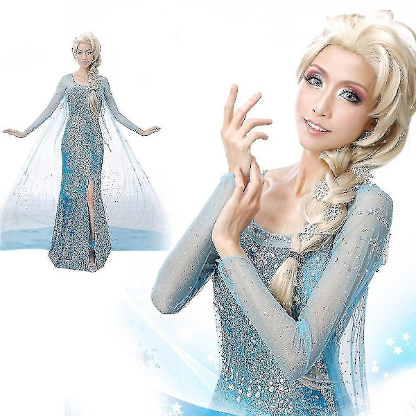 Elsa Klänning Vuxen Kvinna Kostym - Perfekt XS