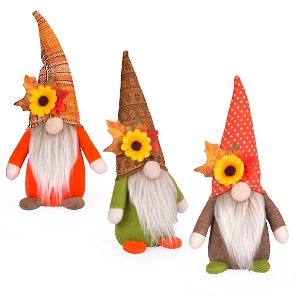 Kiitollisuudenpäivän Tontut Tomtes Plushi Koti Sisustus - Täydellinen Orange