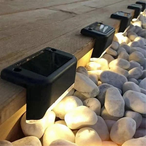 12 LED Solar Trappelys, Utendørs Hagelys, Vanntette Balkonglys, Dekorative
