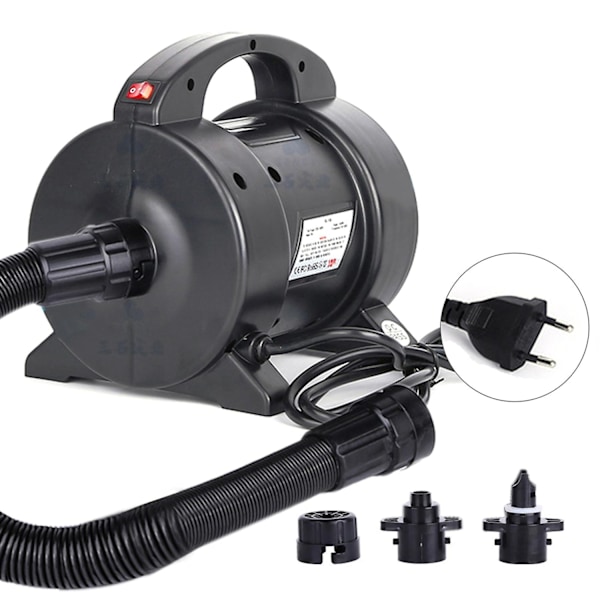 Bærbar 1600W Elektrisk Luftmadrasspumpe Rask Oppblåsing Elektrisk Luftpumpe Oppblåser/Avblåser med 2 Dyser for Luftmadrass Flåte Båt - Perfekt EU Plug