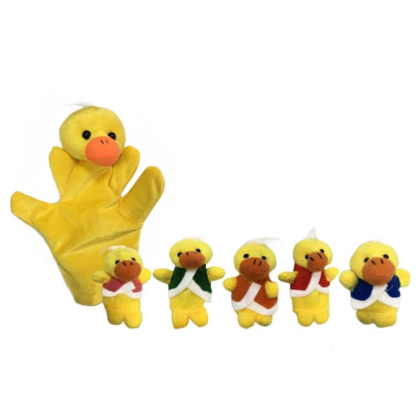 12 stk Plysj Finger Puppets Set for småbarn med dyreaper - Perfet