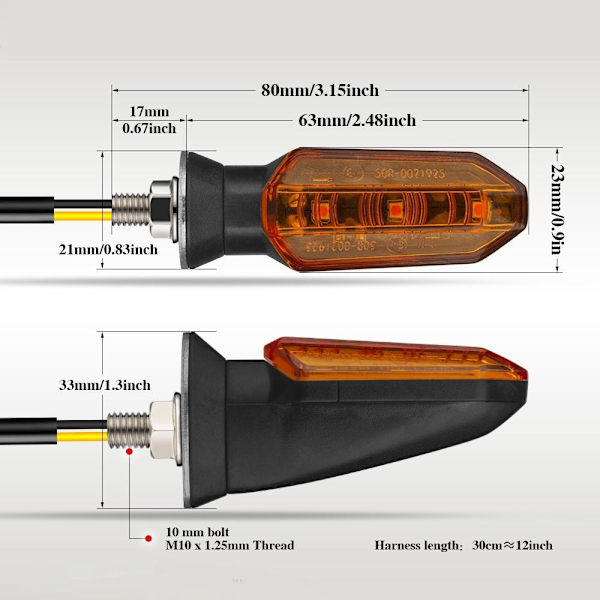 Motorcykel blinklys LED drejesignal 2 2-Perfet 2