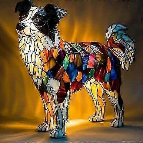 Border Collie lampe til hjemme desktop dekoration - Perfekt