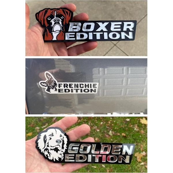 Koira Edition Auton Merkit Laserleikkaus Auton Ajoneuvon Tunnus, 3D-merkki Autotarrat Tarrat Autolle Kuorma-autolle RV-veneelle Ulkokoristelu-Perfet G