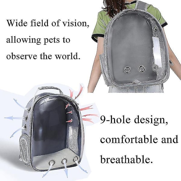 Cat Backpack Outdoor Pet Axelväska Andas Portabel Rese Transparent Bag Big Face Cat