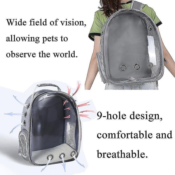 Cat Backpack Outdoor Pet Skulderveske Pustende Bærbar Travel Transparent Bag Big Face Cat