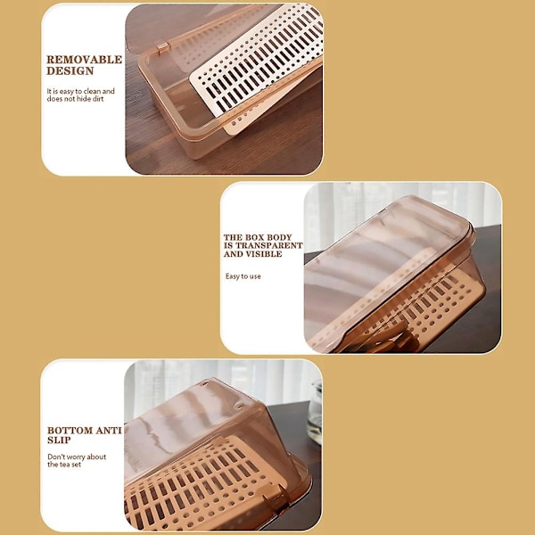 Läpinäkyvä Cutlery Tray - pölytiivis ruokailuvälineiden säilytyslaatikko - Perfet Transparent Grey