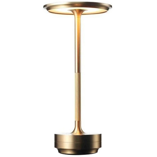 Trådløs bordlampe Dæmpbar vandtæt metal USB genopladelige bordlamper (guld) - Perfet