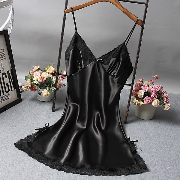 Bowknot Transparent Sexig Underkläder Spets Tyll Hollow Suspender Grå- Perfet Gray M