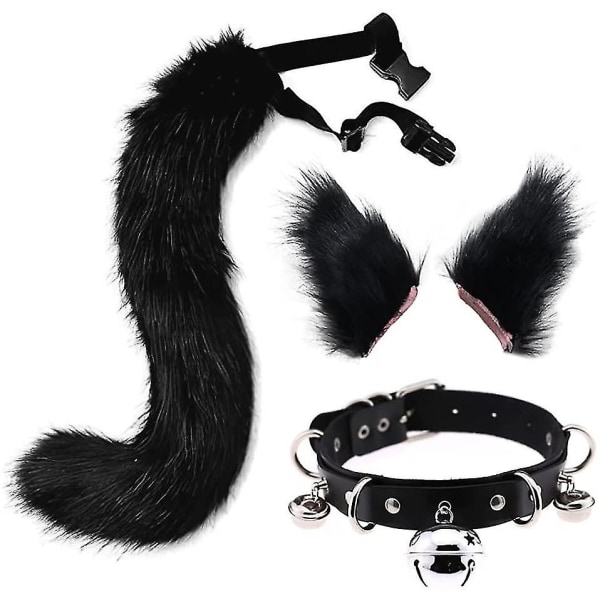 Cat Ears and Werewolf Animal Tail Cosplay Kostume Clip Hovedbeklædning - Perfet