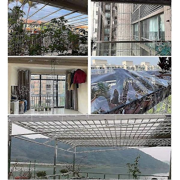 Vandtæt Transparent PVC Presenning Plantebeskyttelse Regn Gardin Dækket Presenning, 2m X 3m-Perfet