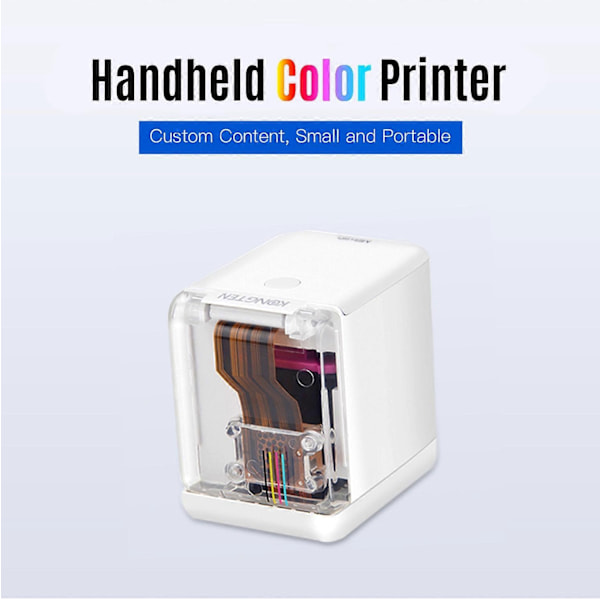 Håndholdt Printer Portabel Mini Blækstråleprinter Farve Stregkodeprinter 1200dpi med Blækpatron APP til Tilpasset Tekst Nummer Kode Etiket Symbol Mønster