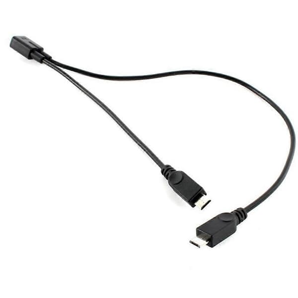 Micro USB Hona 1 till 2 Micro USB Hane Splitter Förlängningsladdningskabel Tråd för Laddning & Dataöverföring USB Tillbehör-Perfet