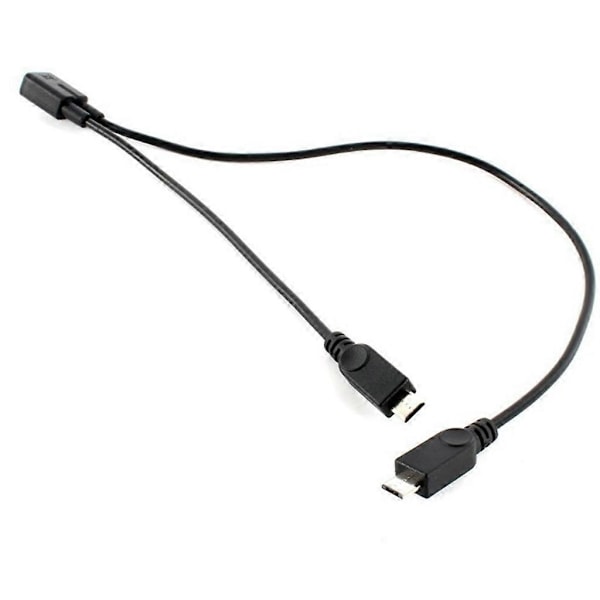 Micro USB Hun 1 til 2 Micro USB Han Splitter Forlænger Ladekabel Ledning til Opladning & Dataoverførsel USB Tilbehør-Perfet