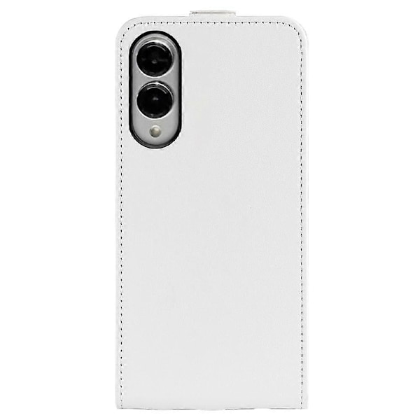 Kompatibel med R64 Textur Vertikal Flip Läder Telefonfodral-Perfet White For Samsung Galaxy S25 Edge 5G