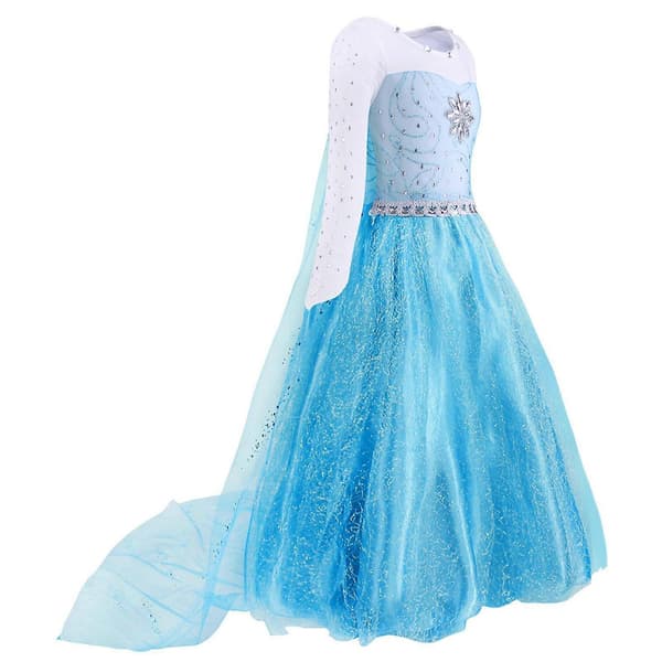 Barn Flickor Blå Klänning Kostym Prinsessklänningar Fancy Cosplay-Perfekt Blue 120
