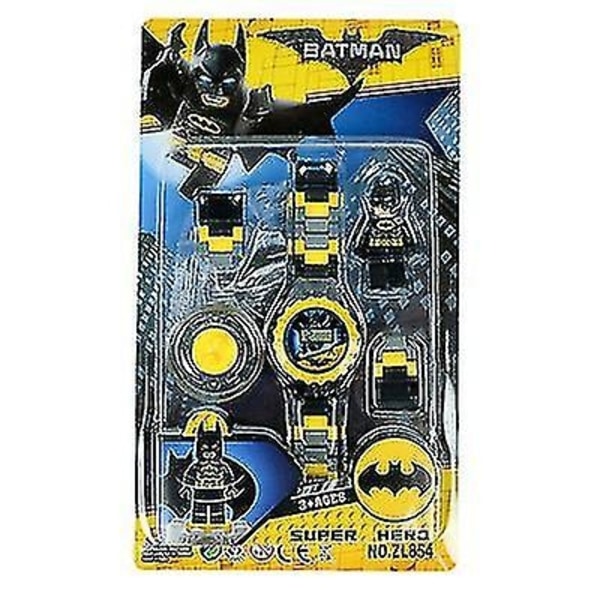 Lasten rakennettava kello ja kellot Muovikello linkkiketjulla ja minifiguurilla - Täydellinen Batman