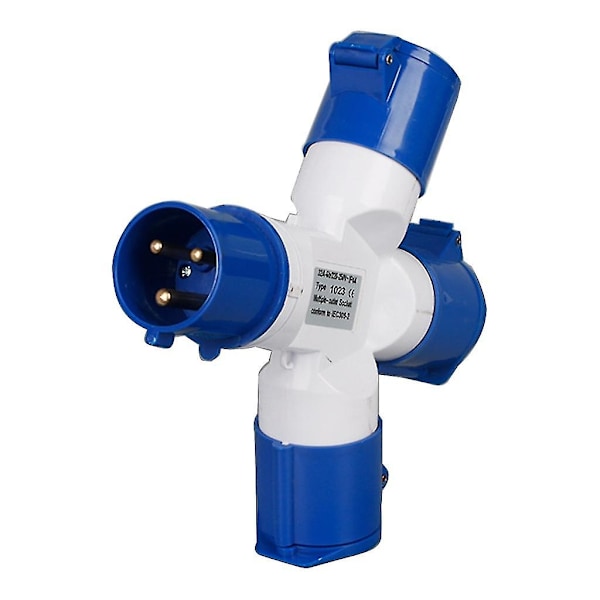 16A Campingvogn Caravan Enkelt til 2/3 Vejs Elektrisk Tilslutning Splitter Adapter - Perfekt C