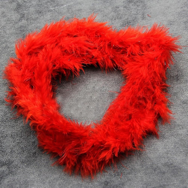 2M Fjerboa Bånd Fluffy Håndværk Kostume Høne Aften Klædning Bryllup Fancy Party-Perfet Red
