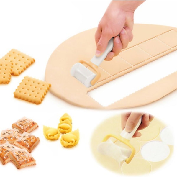 Plastic Cookie Form Kit, Rund Firkantet Cutter Cookie Rolling Pin - Perfet