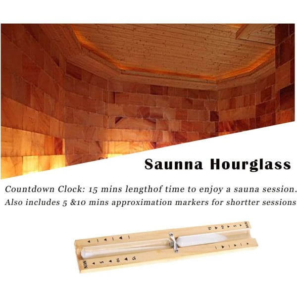 Sauna timeglas 15 minutter, Sauna Spa timeglas tilbehør - Perfet