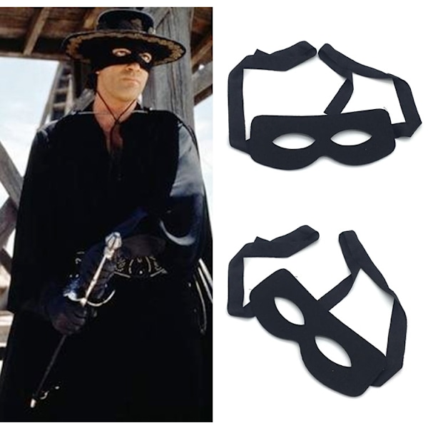 4 Halloween Masker Zorro Øyemaske COS Rollespill Zorro Halvmaske - Perfekt