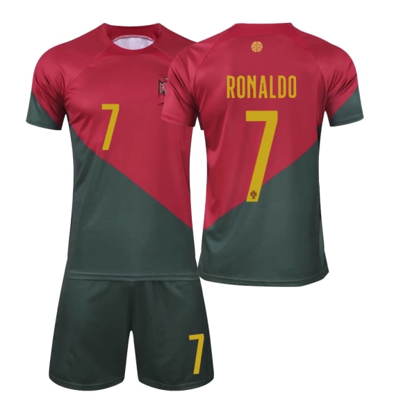 World Cup 2022 Portugal hemmatröja nr 7 Ronaldo tröja (170 zy - Perfet