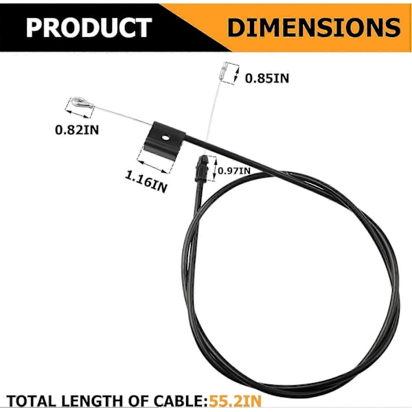 GC00036 Skyvekabel Passer Kompatibel med John Deere 21 tommer Gressklipper JS60 JS60H JS61 JS63-Perfekt