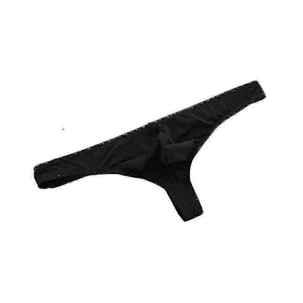 Herr Enfärgade Stringtrosor Ultratunna Andningsbara Låg Midja Mjuka Underkläder-Perfekt Black M