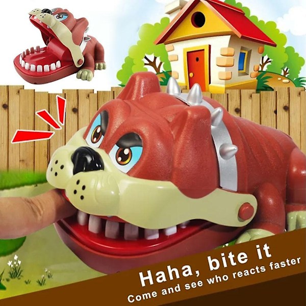Plastisk fingerbitande leksakshund som biter finger - rolig leksak för barn i hemmet - perfekt