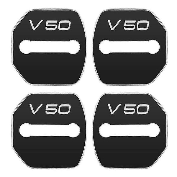 Dörrlåsöverdrag i rostfritt stål i bilmodell, lämplig för Volvo V50 bilskyddstillbehör - Perfet black