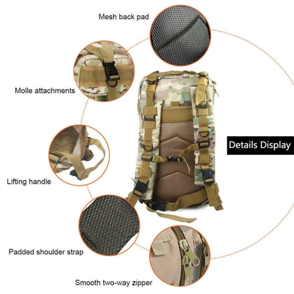 Military Tactical Army Backpack Outdoor Bag 30L-Perfet camouflage