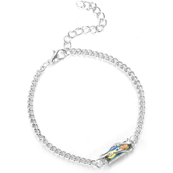 Fargerik Rhinestone Crystal Square Charm Chain Armbånd for kvinner Justerbar smykkegave - Perfet
